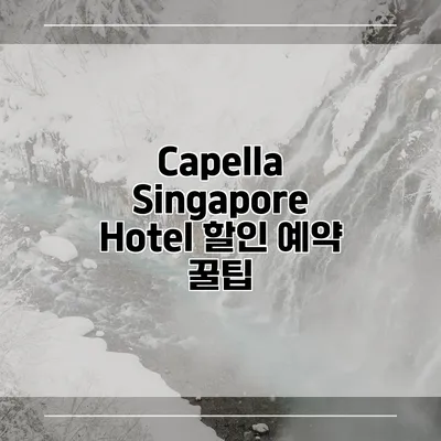 Capella Singapore Hotel 할인 예약 꿀팁
