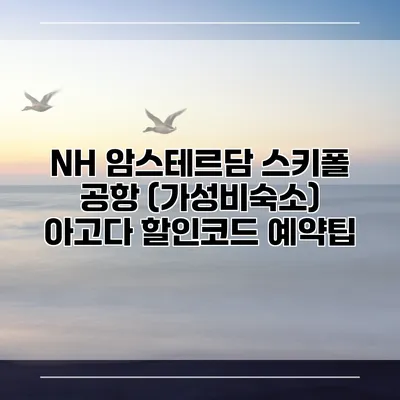 NH 암스테르담 스키폴 공항 (가성비숙소) 아고다 할인코드 예약팁