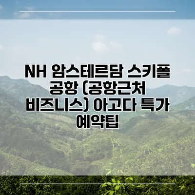 NH 암스테르담 스키폴 공항 (공항근처 비즈니스) 아고다 특가 예약팁