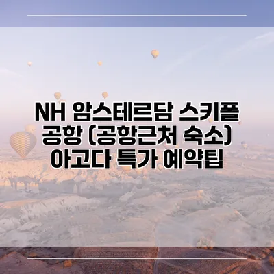 NH 암스테르담 스키폴 공항 (공항근처 숙소) 아고다 특가 예약팁