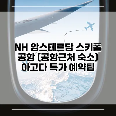 NH 암스테르담 스키폴 공항 (공항근처 숙소) 아고다 특가 예약팁