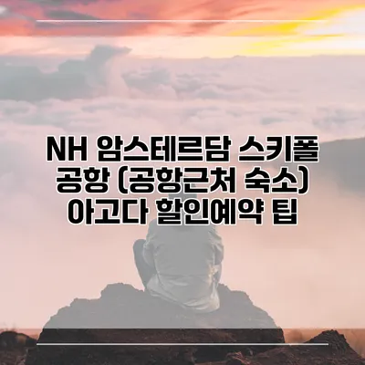 NH 암스테르담 스키폴 공항 (공항근처 숙소) 아고다 할인예약 팁