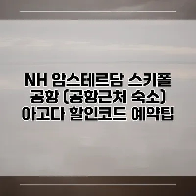 NH 암스테르담 스키폴 공항 (공항근처 숙소) 아고다 할인코드 예약팁