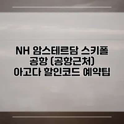 NH 암스테르담 스키폴 공항 (공항근처) 아고다 할인코드 예약팁