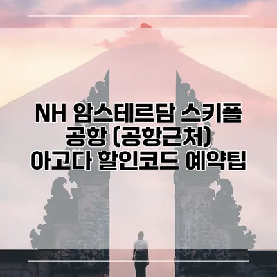 NH 암스테르담 스키폴 공항 (공항근처) 아고다 할인코드 예약팁