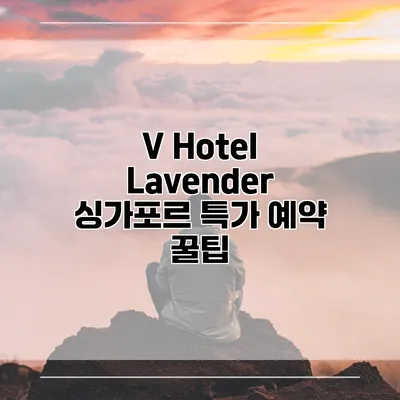 V Hotel Lavender 싱가포르 특가 예약 꿀팁