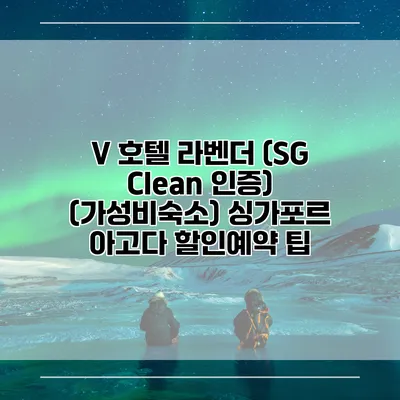 V 호텔 라벤더 (SG Clean 인증) (가성비숙소) 싱가포르 아고다 할인예약 팁