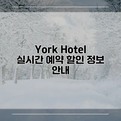 York Hotel 실시간 예약 할인 정보 안내