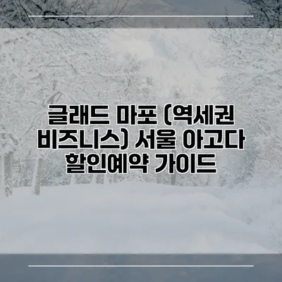 글래드 마포 (역세권 비즈니스) 서울 아고다 할인예약 가이드