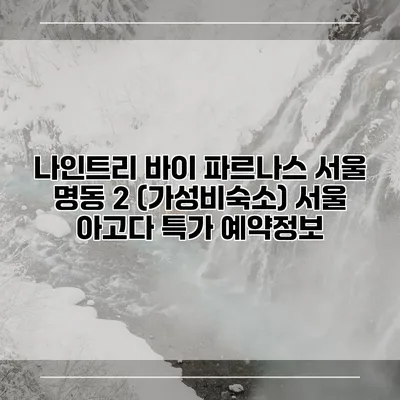 나인트리 바이 파르나스 서울 명동 2 (가성비숙소) 서울 아고다 특가 예약정보