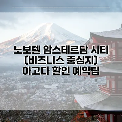 노보텔 암스테르담 시티 (비즈니스 중심지) 아고다 할인 예약팁