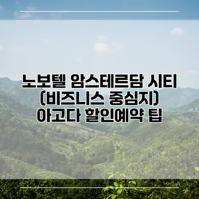 노보텔 암스테르담 시티 (비즈니스 중심지) 아고다 할인예약 팁