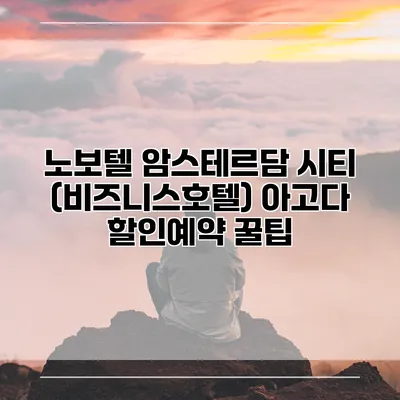 노보텔 암스테르담 시티 (비즈니스호텔) 아고다 할인예약 꿀팁