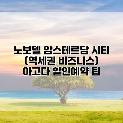 노보텔 암스테르담 시티 (역세권 비즈니스) 아고다 할인예약 팁