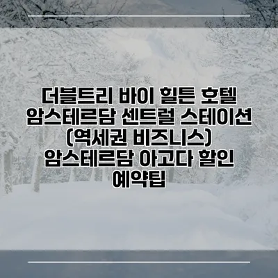 더블트리 바이 힐튼 호텔 암스테르담 센트럴 스테이션 (역세권 비즈니스) 암스테르담 아고다 할인 예약팁