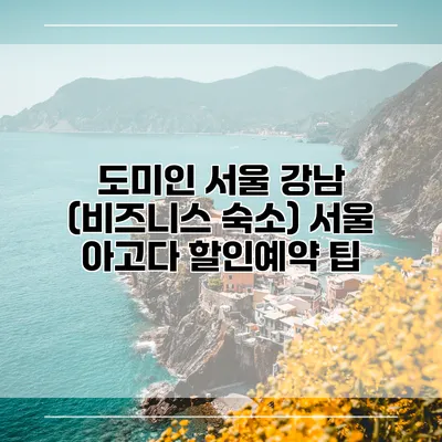 도미인 서울 강남 (비즈니스 숙소) 서울 아고다 할인예약 팁
