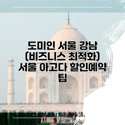 도미인 서울 강남 (비즈니스 최적화) 서울 아고다 할인예약 팁