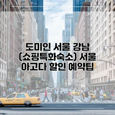 도미인 서울 강남 (쇼핑특화숙소) 서울 아고다 할인 예약팁