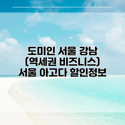 도미인 서울 강남 (역세권 비즈니스) 서울 아고다 할인정보