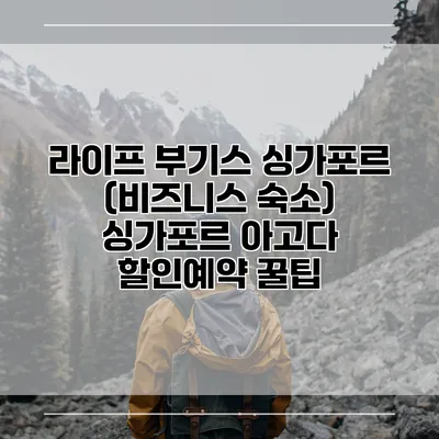라이프 부기스 싱가포르 (비즈니스 숙소) 싱가포르 아고다 할인예약 꿀팁