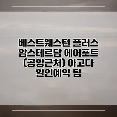 베스트웨스턴 플러스 암스테르담 에어포트 (공항근처) 아고다 할인예약 팁