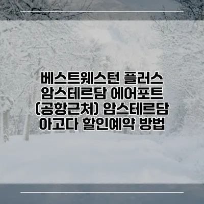 베스트웨스턴 플러스 암스테르담 에어포트 (공항근처) 암스테르담 아고다 할인예약 방법
