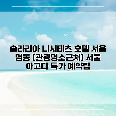 솔라리아 니시테츠 호텔 서울 명동 (관광명소근처) 서울 아고다 특가 예약팁