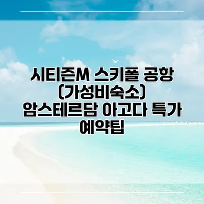 시티즌M 스키폴 공항 (가성비숙소) 암스테르담 아고다 특가 예약팁