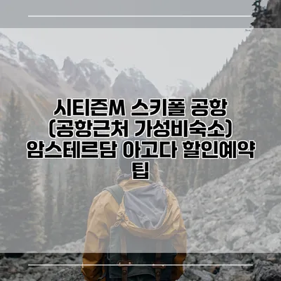 시티즌M 스키폴 공항 (공항근처 가성비숙소) 암스테르담 아고다 할인예약 팁