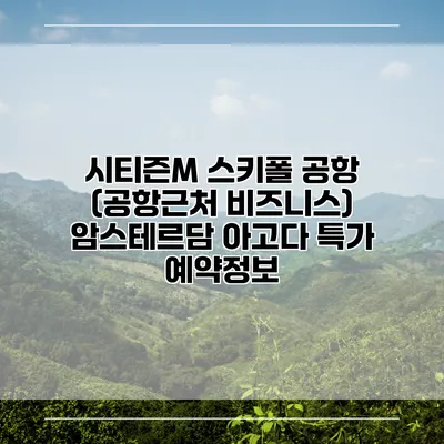 시티즌M 스키폴 공항 (공항근처 비즈니스) 암스테르담 아고다 특가 예약정보