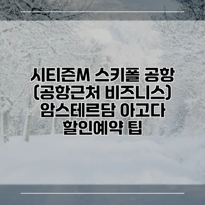 시티즌M 스키폴 공항 (공항근처 비즈니스) 암스테르담 아고다 할인예약 팁