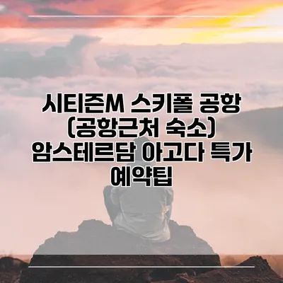 시티즌M 스키폴 공항 (공항근처 숙소) 암스테르담 아고다 특가 예약팁