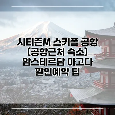 시티즌M 스키폴 공항 (공항근처 숙소) 암스테르담 아고다 할인예약 팁