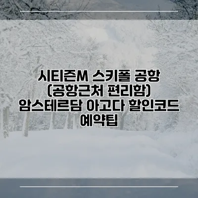 시티즌M 스키폴 공항 (공항근처 편리함) 암스테르담 아고다 할인코드 예약팁