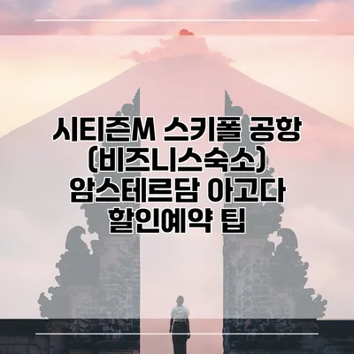시티즌M 스키폴 공항 (비즈니스숙소) 암스테르담 아고다 할인예약 팁