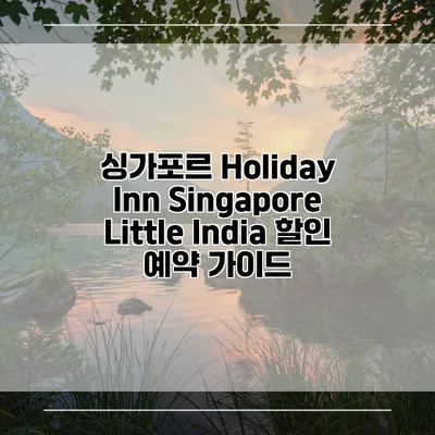 싱가포르 Holiday Inn Singapore Little India 할인 예약 가이드