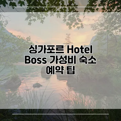 싱가포르 Hotel Boss 가성비 숙소 예약 팁