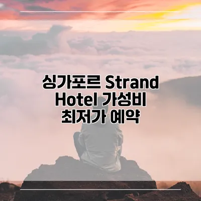 싱가포르 Strand Hotel 가성비 최저가 예약