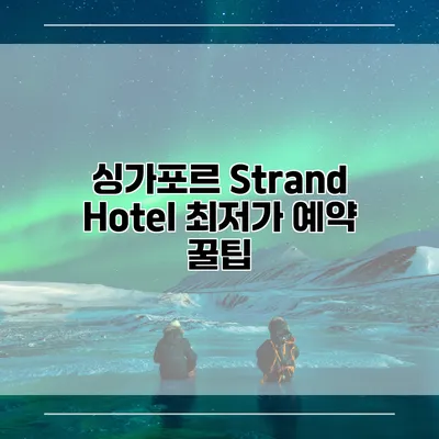 싱가포르 Strand Hotel 최저가 예약 꿀팁