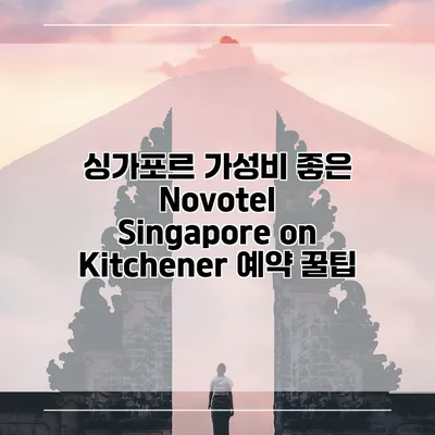 싱가포르 가성비 좋은 Novotel Singapore on Kitchener 예약 꿀팁