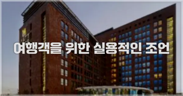 여행객을 위한 실용적인 조언