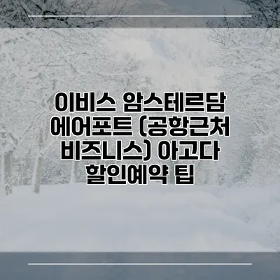 이비스 암스테르담 에어포트 (공항근처 비즈니스) 아고다 할인예약 팁