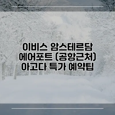 이비스 암스테르담 에어포트 (공항근처) 아고다 특가 예약팁