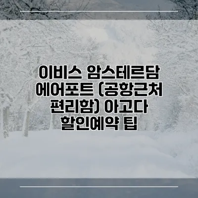 이비스 암스테르담 에어포트 (공항근처 편리함) 아고다 할인예약 팁