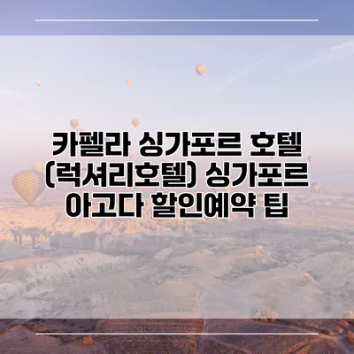 카펠라 싱가포르 호텔 (럭셔리호텔) 싱가포르 아고다 할인예약 팁