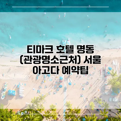 티마크 호텔 명동 (관광명소근처) 서울 아고다 예약팁