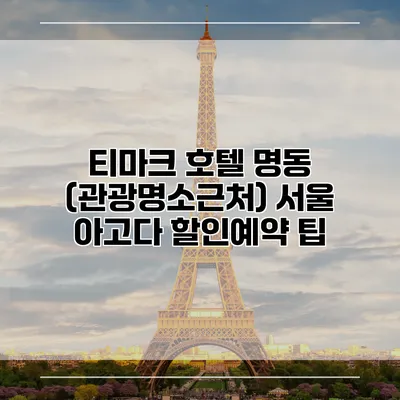 티마크 호텔 명동 (관광명소근처) 서울 아고다 할인예약 팁