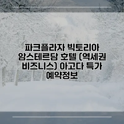 파크플라자 빅토리아 암스테르담 호텔 (역세권 비즈니스) 아고다 특가 예약정보