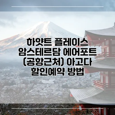 하얏트 플레이스 암스테르담 에어포트 (공항근처) 아고다 할인예약 방법