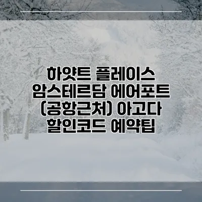 하얏트 플레이스 암스테르담 에어포트 (공항근처) 아고다 할인코드 예약팁